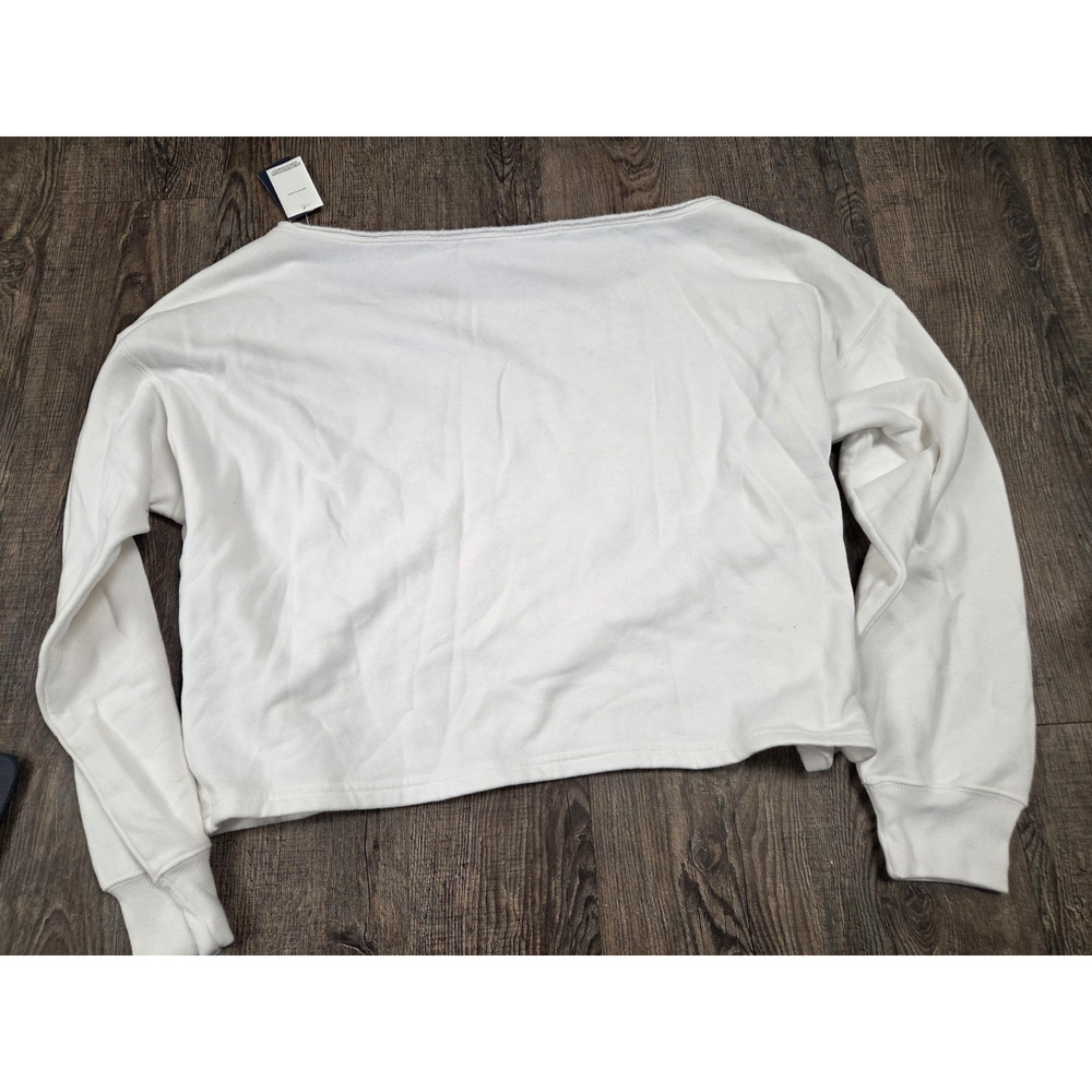 Hollister x Blue 84 Off Shoulder NWT University of Miami Sweatshirt Off-White M - Picture 6 of 6